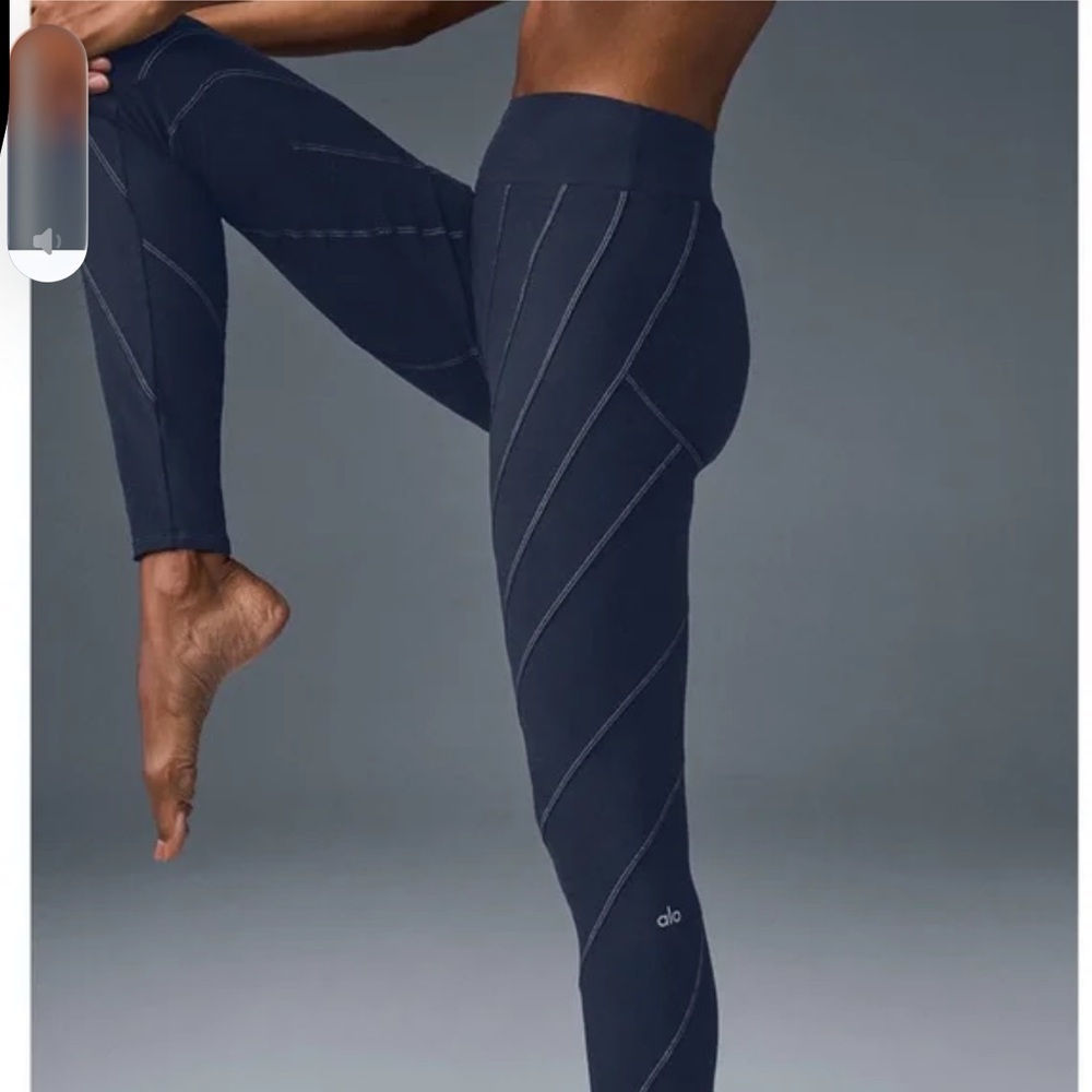 ALO Yoga Sunray Navy Seam Detail Leggings